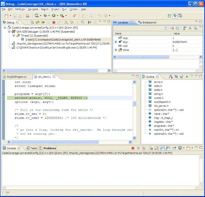 Debug perspective
